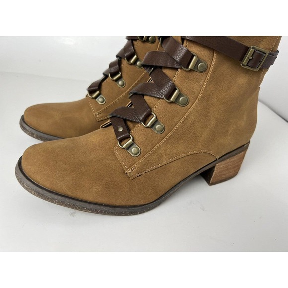 New Korks Reese Tan Dark Brown Nubuck Modern Short Riding Boot ~Size 7 - Picture 6 of 16